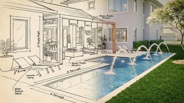 Projeto e execução de área externa de residência DRL Builder